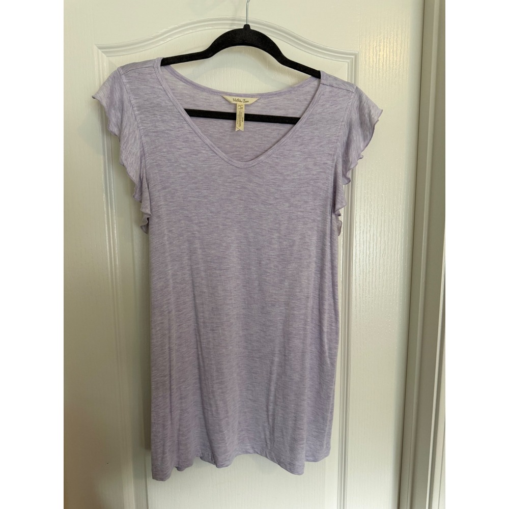 Matilda Jane Purple Top Women's Ruffle Sleeve Rayon Blend EUC S